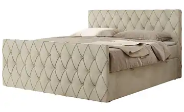 Boxspringbett mit Bettkasten Miren Duo 120x200 cm H3 Creme Samt