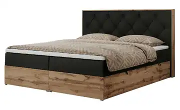 Boxbett mit Bettkasten Veneto 140x200 cm H3 Schwarz Kunstleder