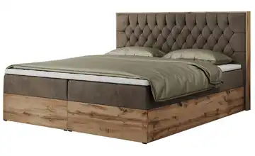Boxbett mit Bettkasten Amore 140x200 cm H3 bronzefarben Samt