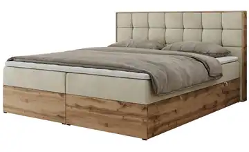 Boxbett mit Bettkasten Albero 1 120x200 cm H3 Creme Samt