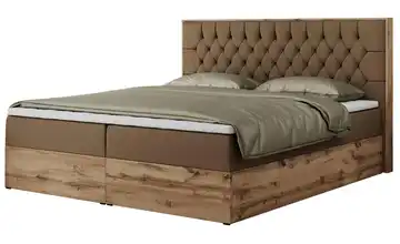 Boxbett mit Bettkasten Amore 140x200 cm H3 Braun Kunstleder