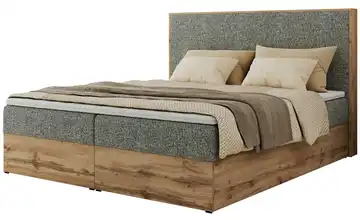 Boxbett mit Bettkasten Wood Classic 180x200 cm H3 Grau, Eiche Artisan (Nachbildung) Webstoff