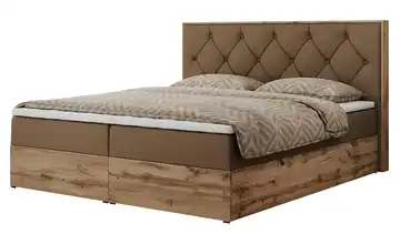 Boxbett mit Bettkasten Veneto 180x200 cm H3 Braun Kunstleder