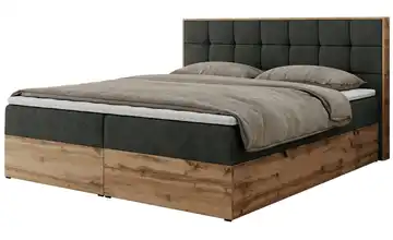 Boxbett mit Bettkasten Albero 1 Dunkelgrau H3 180x200 cm Webstoff