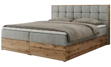 Boxbett mit Bettkasten Albero 1 160x200 cm H3 Hellgrau Webstoff