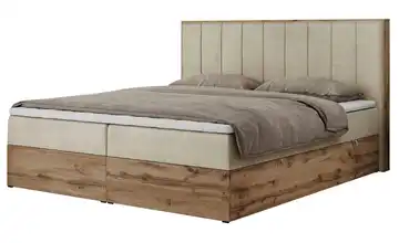 Boxbett mit Bettkasten Bellissimo 140x200 cm H3 Creme Samt