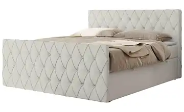 Boxspringbett mit Bettkasten Miren Duo 120x200 cm H3 Weiß Kunstleder