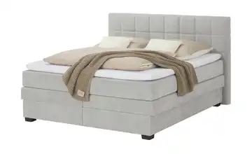 vanDoorn Boxspringbett mit Bettkasten Canto Webstoff Silbergrau 160 cm H2 & H3
