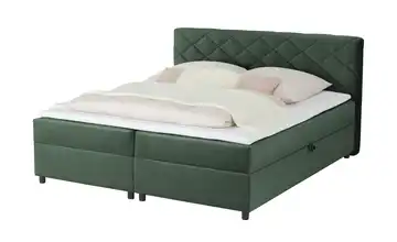 Boxbett mit Bettkasten Vegas II Kaltschaumkern 160 cm H2 & H4 Waldgrün