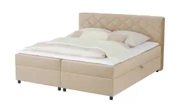 Boxbett mit Bettkasten Vegas II 140 cm H3 Viscoschaumkern Beige