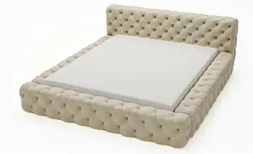 Polsterbett 160x200 cm Beige 198 cm