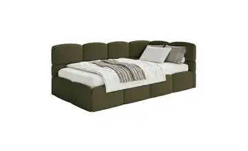 Selsey Polsterliege mit Bettkasten Cloudy Seitenteil rechts Olivgrün ohne Matratze