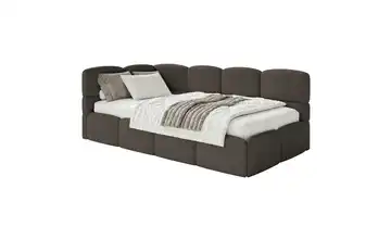 Selsey Polsterliege mit Bettkasten Cloudy Kopfteil links Braun ohne Matratze