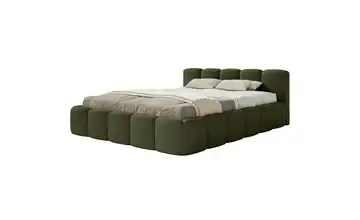 Selsey Polsterbett mit Bettkasten Cloudy Low mit Bettkasten 140x200 cm Olivgrün Chenille