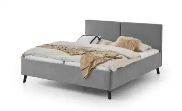 Polsterbett in grau Piano Grau 160x200 cm 166 cm Schwarz