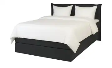 Boxspringbett 140x200 in dunkelgrau Lunor 140 cm Webstoff Dunkelgrau