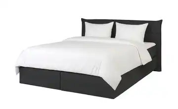 Boxspringbett Lunor 160 cm Webstoff Dunkelgrau