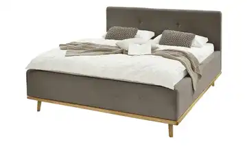 Musterring Polsterbett mit Bettkasten Delphi Cord Taupe Ohne Matratze 160 cm