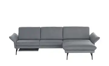 himolla Ecksofa Echtleder 1928 Grau Erweiterte Funktion rechts