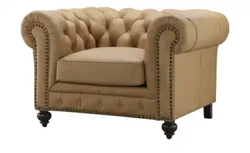 uno Ledersessel im Vintage-Look Chesterfield
