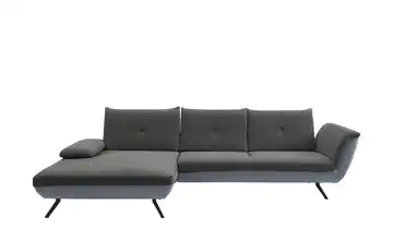 Ecksofa Celine Anthrazit, Denimblau links Grundfunktion