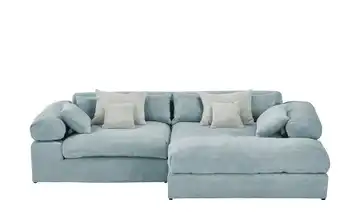smart Ecksofa Lianea rechts Türkis, Steingrau Cordstoff