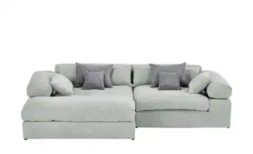 smart Ecksofa Lianea links Steingrau, Grau Cordstoff