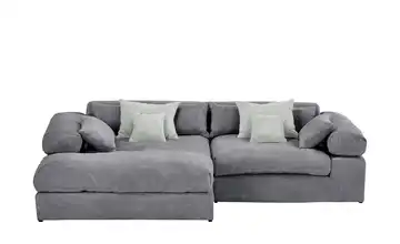 smart Ecksofa Lianea links Grau, Steingrau Cordstoff