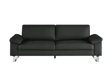 Max Schelling Ledersofa mit Kufengestell Maximum 3 Schwarz
