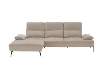 switch Ecksofa Cesar Cappuccino links Flachgewebe fein