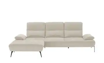 switch Ecksofa Cesar Creme links Flachgewebe fein