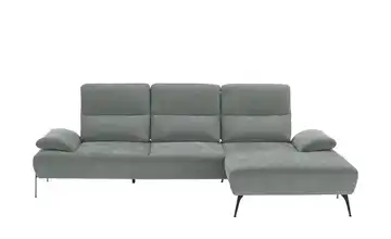 switch Ecksofa Cesar Steingrau rechts Flachgewebe fein