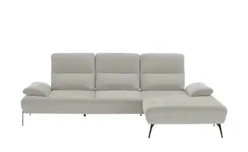 switch Ecksofa Cesar Hellgrau rechts Flachgewebe fein