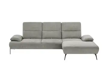switch Ecksofa Cesar Silbergrau rechts Flachgewebe grob