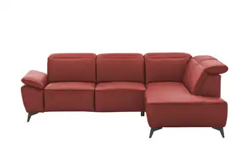 uno Ecksofa Belfast rechts Leder Rot Grundfunktion