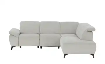 uno Ecksofa Belfast Silbergrau Erweiterte Funktion rechts Flachgewebe