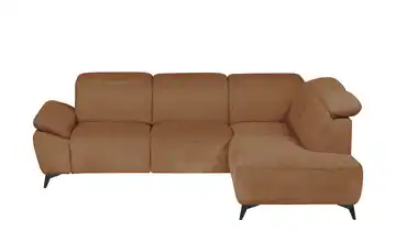 uno Ecksofa Belfast Kupferfarben Erweiterte Funktion rechts Flachgewebe