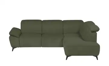 uno Ecksofa Belfast Dunkelgrün Erweiterte Funktion rechts Flachgewebe