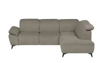 uno Ecksofa Belfast Greige Erweiterte Funktion rechts Flachgewebe
