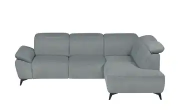 uno Ecksofa Belfast Stahlgrau Grundfunktion rechts Flachgewebe