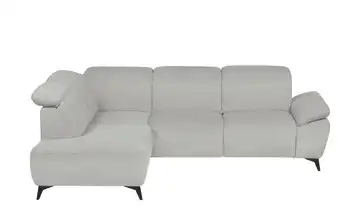 uno Ecksofa Belfast Silbergrau Grundfunktion links Flachgewebe