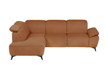 uno Ecksofa Belfast Kupferfarben Grundfunktion links Flachgewebe