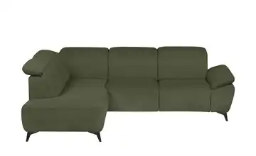 uno Ecksofa Belfast Dunkelgrün Grundfunktion links Flachgewebe