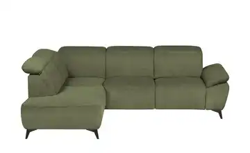 uno Ecksofa Belfast Dunkelgrün Grundfunktion links Flachgewebe