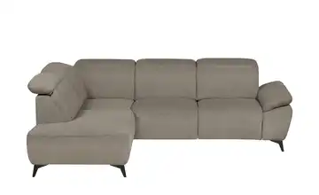 uno Ecksofa Belfast Greige Grundfunktion links Flachgewebe