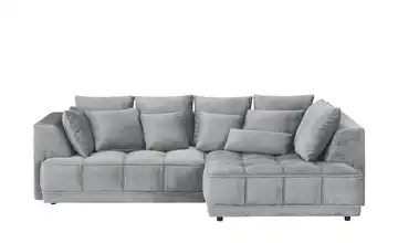 switch Ecksofa Tiga Grau rechts ohne Mikrofaser in Velours-Optik