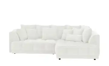 switch Ecksofa Tiga Cremeweiß rechts ohne Mikrofaser in Velours-Optik
