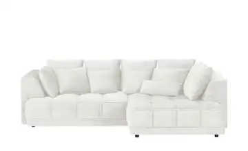 switch Ecksofa Tiga Cremeweiß rechts ohne Mikrofaser in Velours-Optik
