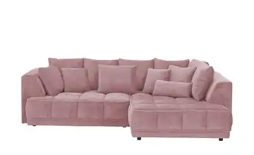 switch Ecksofa Tiga Rosé rechts ohne Mikrofaser in Velours-Optik