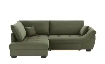 bobb Ecksofa Krissy links Cordstoff Grün